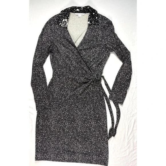 Diane von Furstenberg Jelsa Wrap Dress Womens 14 100% Silk Luxe Comfort Chic - Picture 8 of 11
